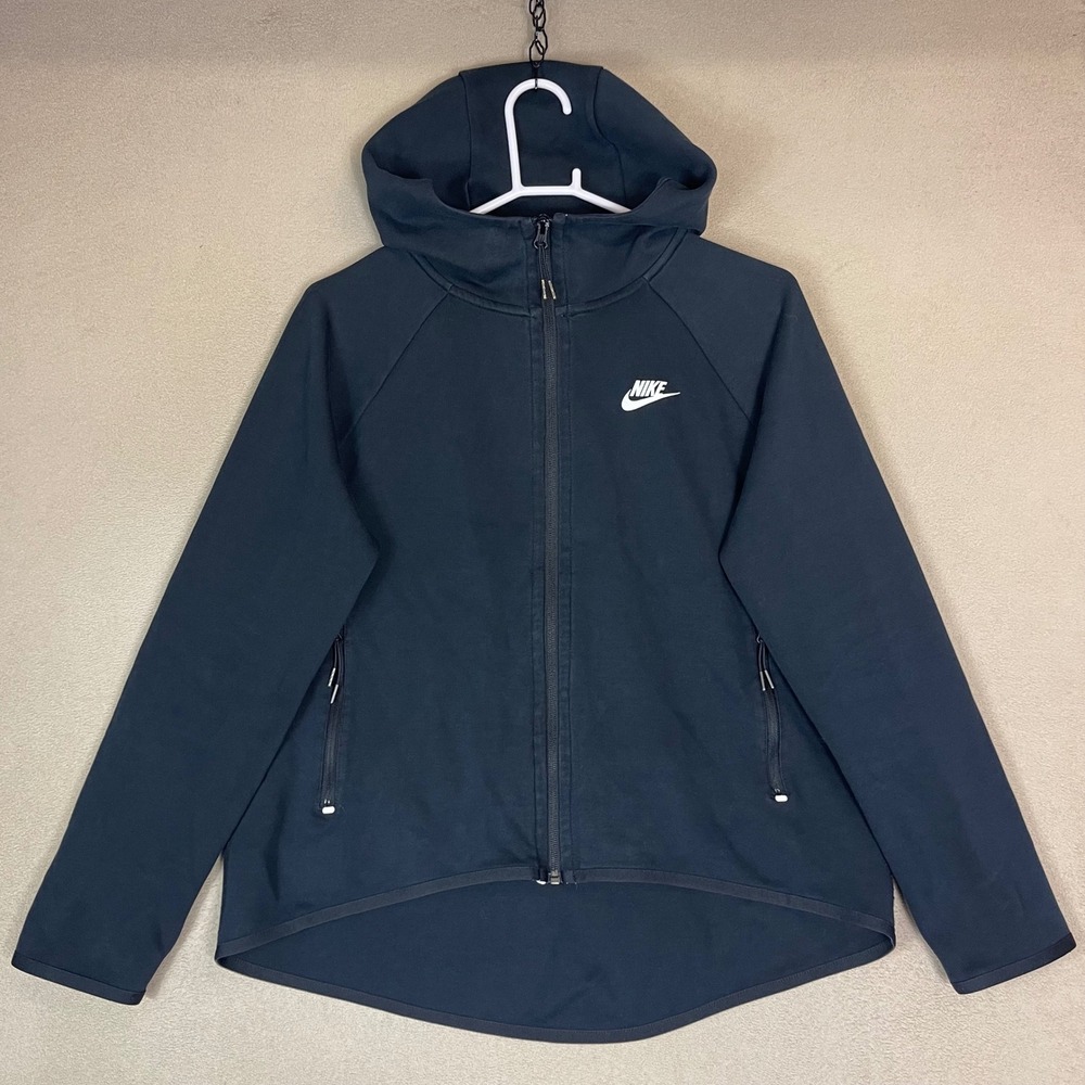 Nike Hoodie Women Medium Tech Fleece Full Zipâ Black BV7565-010 EUC